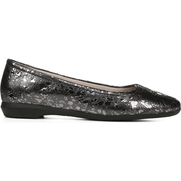 Naturalizer Alya Pewter Metallic Leather Flats - Picture 2 of 9